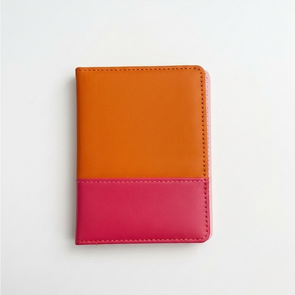 Handbags - Colorblock Orange and Pink Passport / Agenda Holder